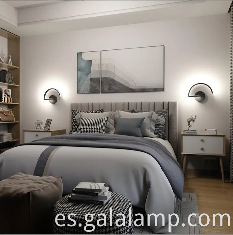 Lámpara de pared LED negra moderna y elegante para uso interior y exterior